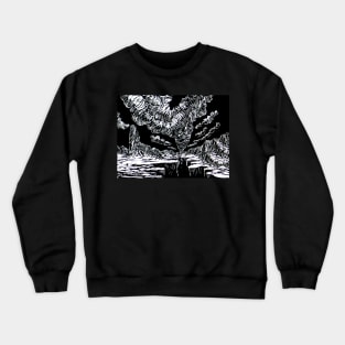 Surreal Trippy Tornado Canyon TWISTER Storm - black and white Crewneck Sweatshirt